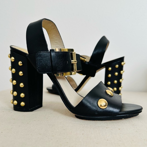 MICHAEL Michael Kors LINDEN Studded Chunky High Heel Sandals pumps - Picture 1 of 6